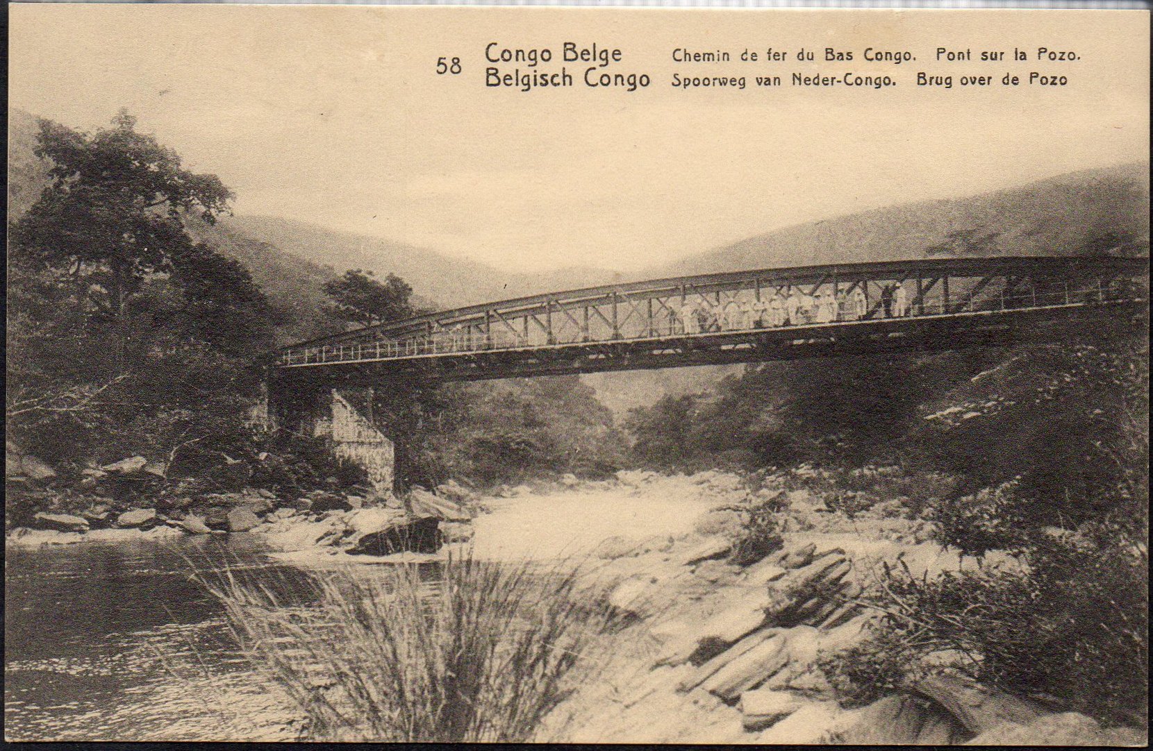 Belgian Congo Belge Entiers postaux series 1 Postal stationery view card railway train